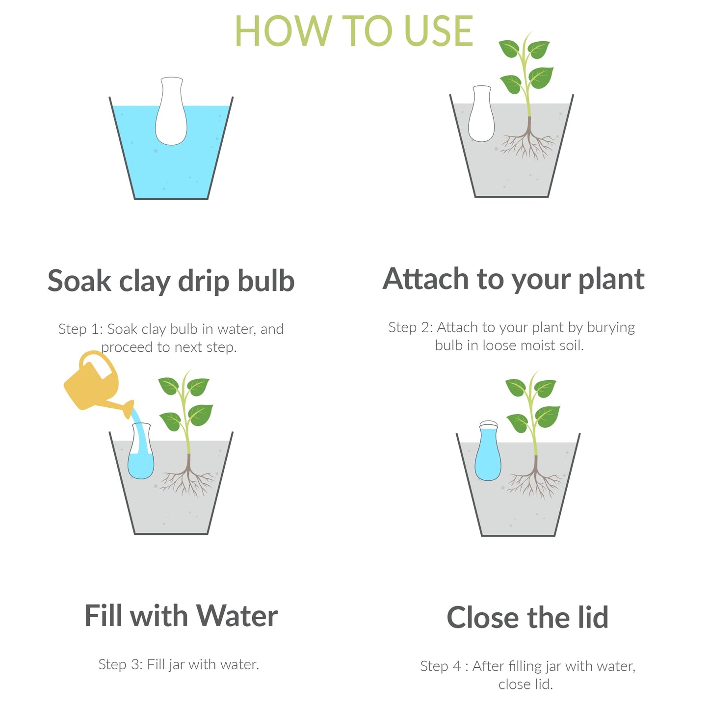 Terracotta Self Watering Planter Insert Kit,4 plant watering Globes & 8 Watering Spikes,Plant Watering Devices Combo that Keep your Plants Healthy & Hydrated(Black, Red, Blue, Yellow, White)