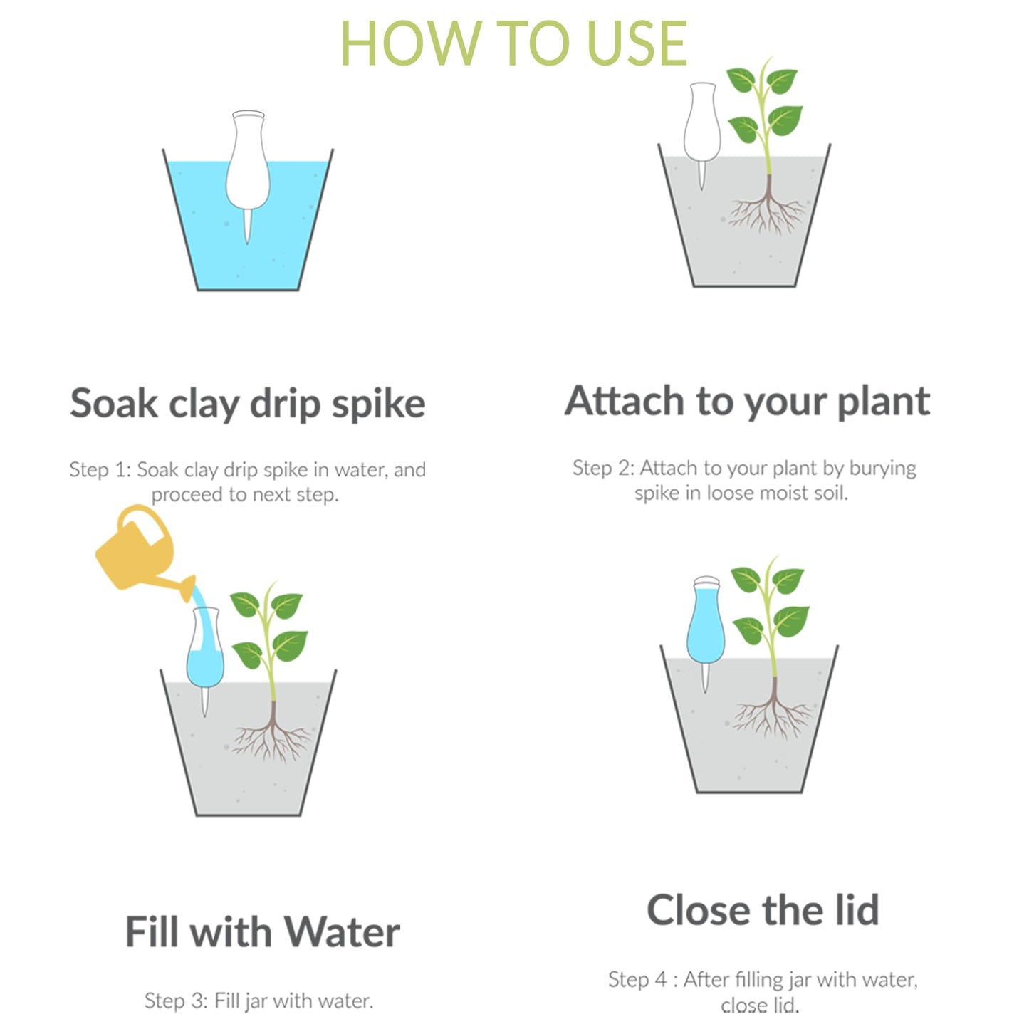 Terracotta Self Watering Planter Insert Kit,8 Colorful Drip Stakes,Plant Watering Devices Combo that Keep your Plants Healthy & Hydrated(Black, Red, Blue, Yellow, White)