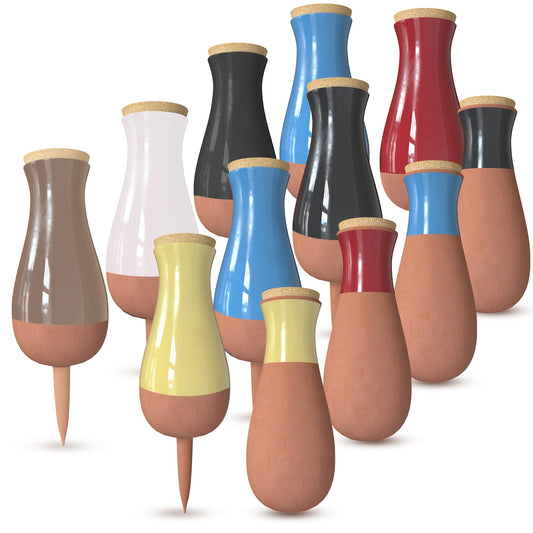 Terracotta Self Watering Planter Insert Kit,4 plant watering Globes & 8 Watering Spikes,Plant Watering Devices Combo that Keep your Plants Healthy & Hydrated(Black, Red, Blue, Yellow, White)